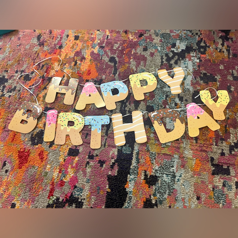 “Donut” themed birthday decorations